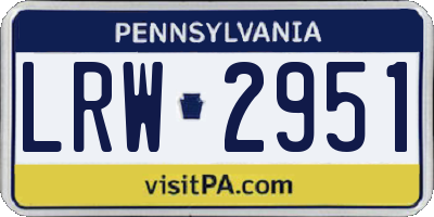 PA license plate LRW2951