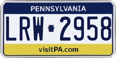 PA license plate LRW2958