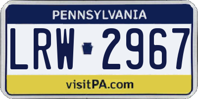 PA license plate LRW2967