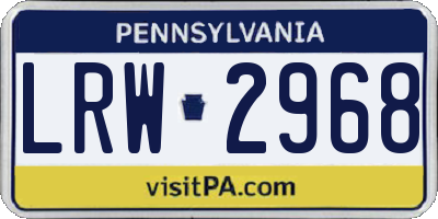PA license plate LRW2968