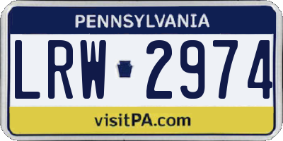 PA license plate LRW2974