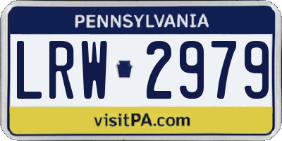 PA license plate LRW2979
