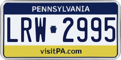 PA license plate LRW2995