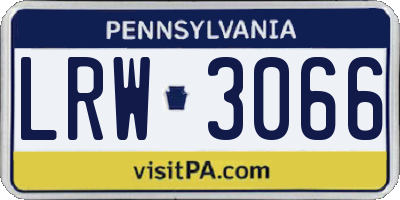 PA license plate LRW3066
