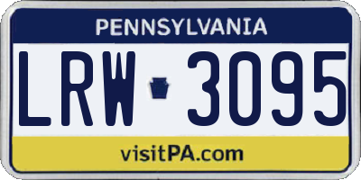 PA license plate LRW3095
