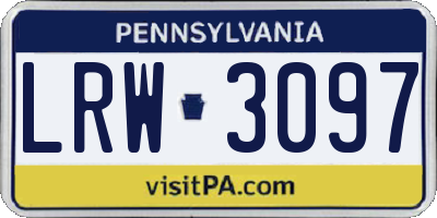 PA license plate LRW3097