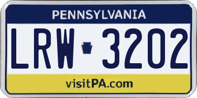 PA license plate LRW3202