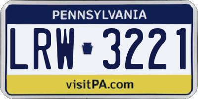 PA license plate LRW3221