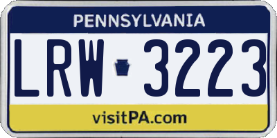 PA license plate LRW3223