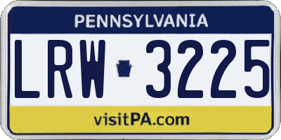 PA license plate LRW3225