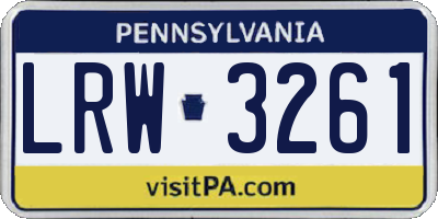 PA license plate LRW3261