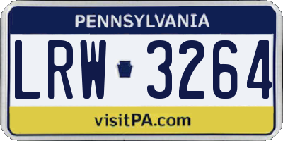 PA license plate LRW3264