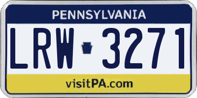PA license plate LRW3271