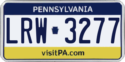 PA license plate LRW3277