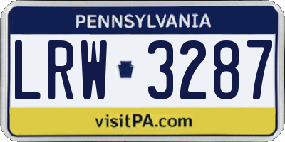 PA license plate LRW3287