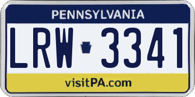 PA license plate LRW3341