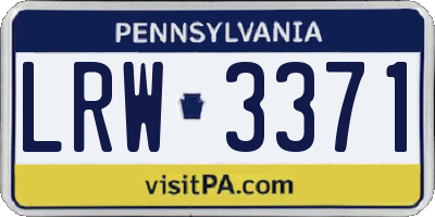 PA license plate LRW3371