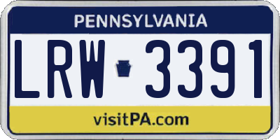 PA license plate LRW3391
