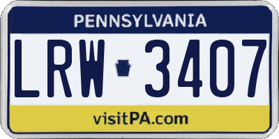 PA license plate LRW3407