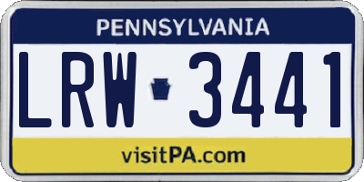 PA license plate LRW3441