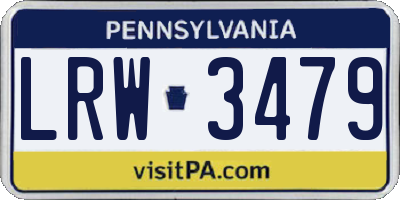 PA license plate LRW3479