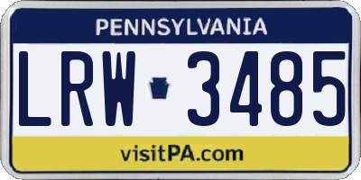 PA license plate LRW3485