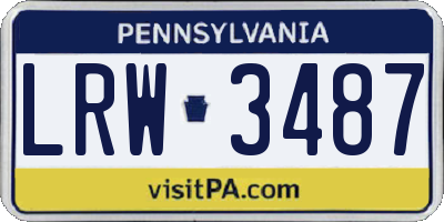 PA license plate LRW3487