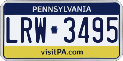 PA license plate LRW3495