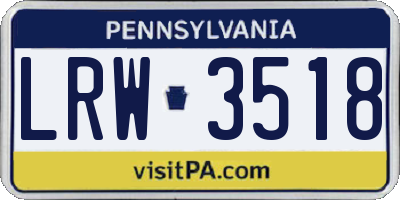 PA license plate LRW3518