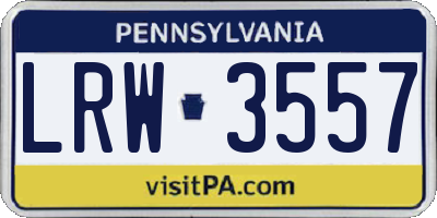 PA license plate LRW3557