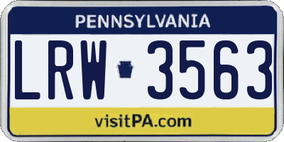 PA license plate LRW3563