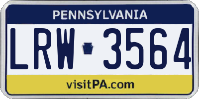 PA license plate LRW3564