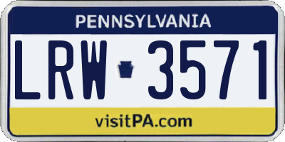 PA license plate LRW3571