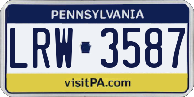 PA license plate LRW3587