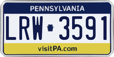 PA license plate LRW3591