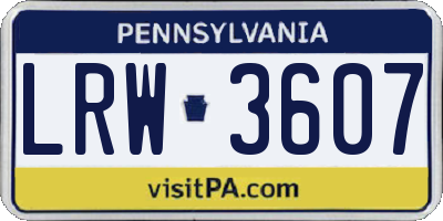 PA license plate LRW3607