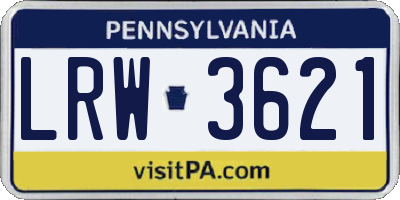 PA license plate LRW3621