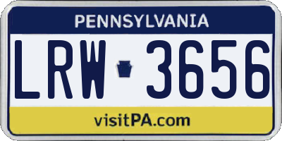 PA license plate LRW3656
