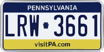 PA license plate LRW3661