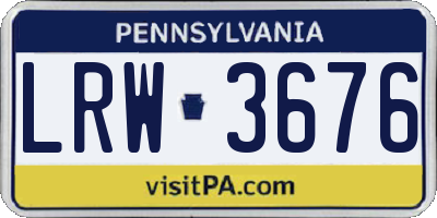 PA license plate LRW3676