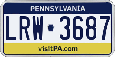 PA license plate LRW3687
