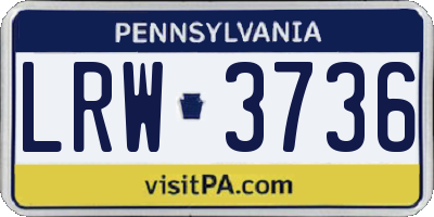 PA license plate LRW3736