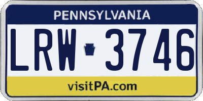 PA license plate LRW3746