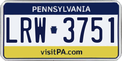 PA license plate LRW3751