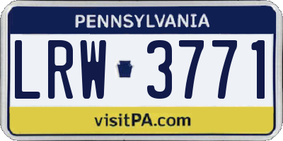 PA license plate LRW3771