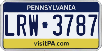 PA license plate LRW3787