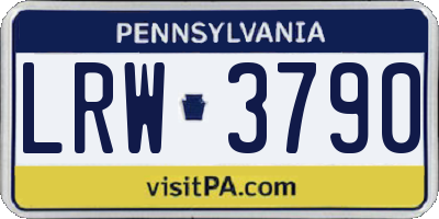 PA license plate LRW3790