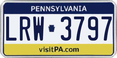 PA license plate LRW3797