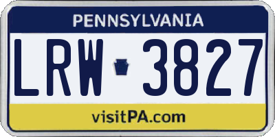 PA license plate LRW3827