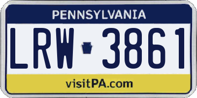 PA license plate LRW3861
